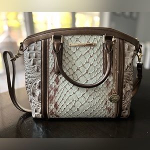 Brahmin | Duxbury Satchel | Oyster Grey Melbourne with Bronze Accent